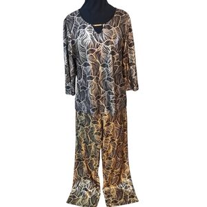 Masseys Abstract Print 2-piece Romper XL Metallic Material Very Unique!